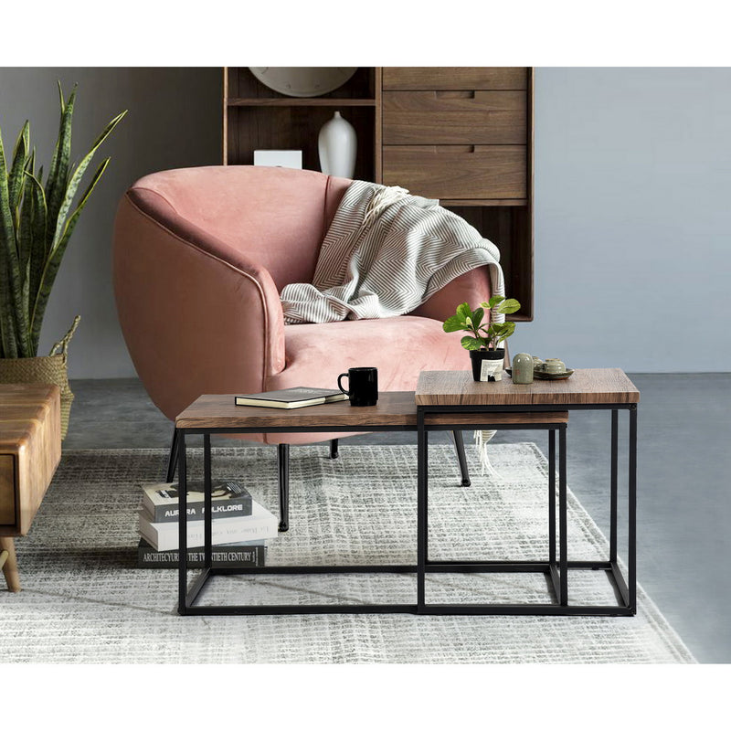 ADOMO WOOD - Set of two modern and design nesting coffee tables