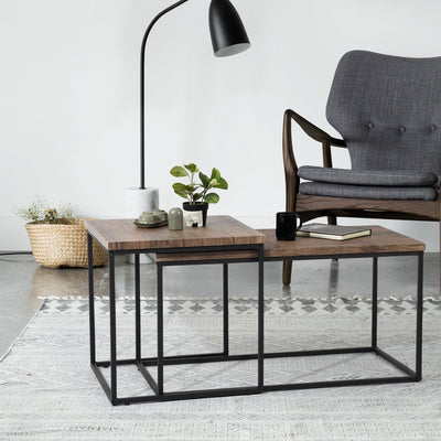 ADOMO WOOD - Set of two modern and design nesting coffee tables