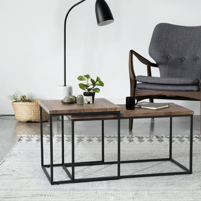 ADOMO WOOD - Set of two modern and design nesting coffee tables