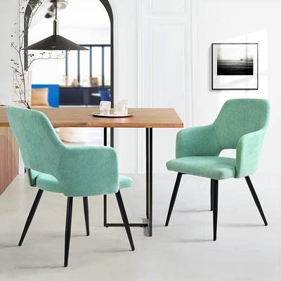 AFRICAN TERRY FABRIC GREEN - Set of 2 Scandinavian chairs