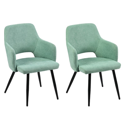 AFRICAN TERRY FABRIC GREEN - Set of 2 Scandinavian chairs