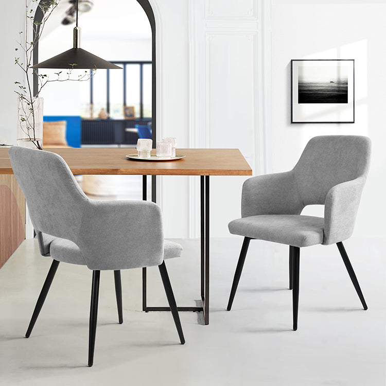 AFRICAN TERRY FABRIC GREY - Set of 2 Scandinavian chairs