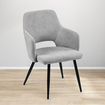 AFRICAN TERRY FABRIC GREY - Set of 2 Scandinavian chairs