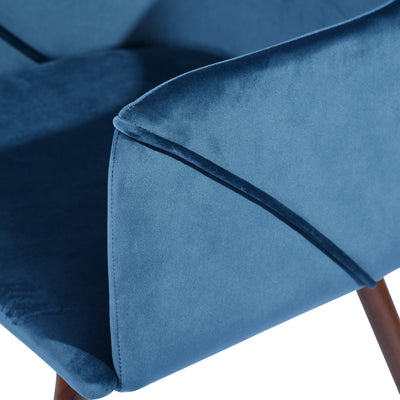 ALDRIDGE VELVET NAVYBLUE BROWN LEG - Dining chairs