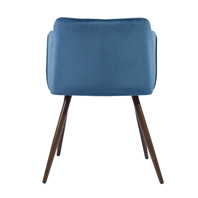 ALDRIDGE VELVET NAVYBLUE BROWN LEG - Dining chairs
