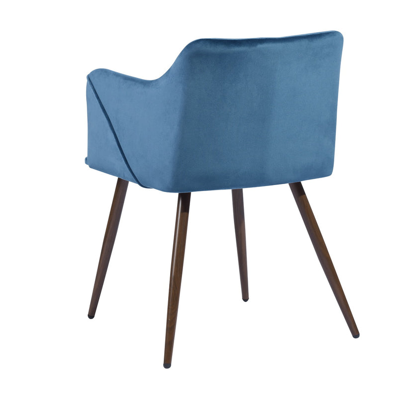 ALDRIDGE VELVET NAVYBLUE BROWN LEG - Dining chairs