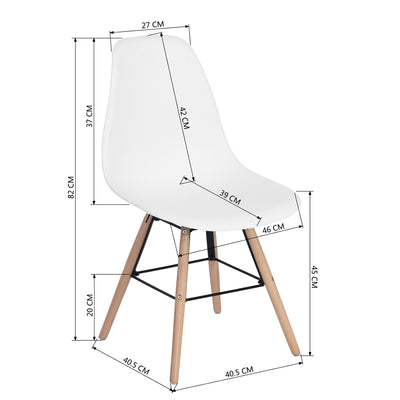 ARGUS Set of 4 Scandinavian and Industrial Style Dining Chairs
