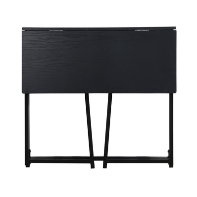 ASCOLI BLACK - Practical black and wood folding desk
