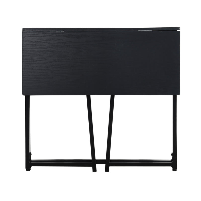 ASCOLI BLACK - Practical black and wood folding desk