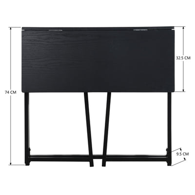 ASCOLI BLACK - Practical black and wood folding desk