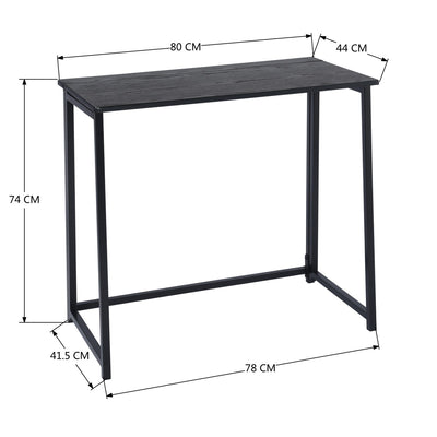 ASCOLI BLACK - Practical black and wood folding desk