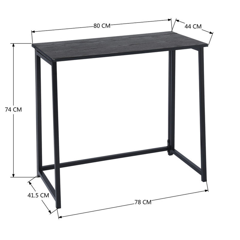 ASCOLI BLACK - Practical black and wood folding desk