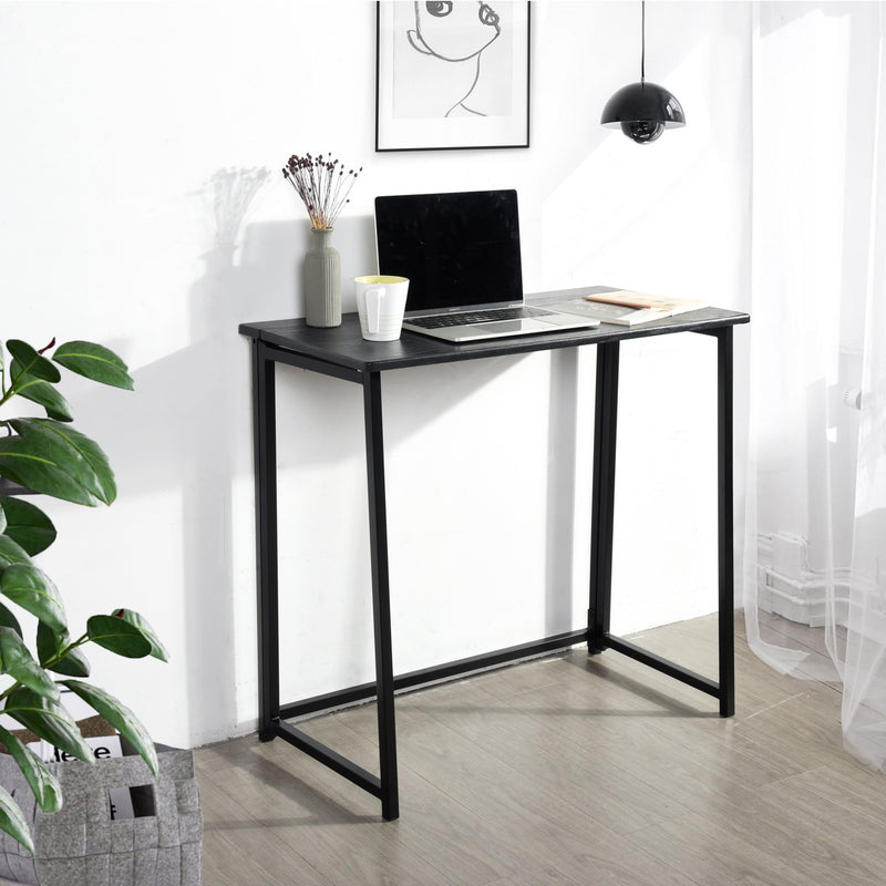 ASCOLI BLACK - Practical black and wood folding desk