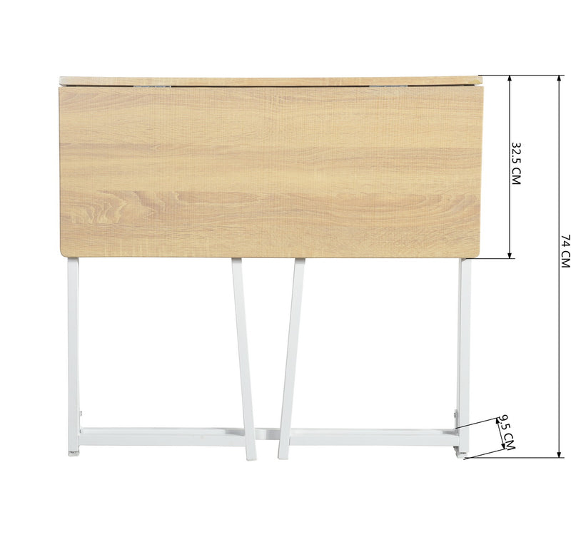 ASCOLI - Practical white and wood folding desk