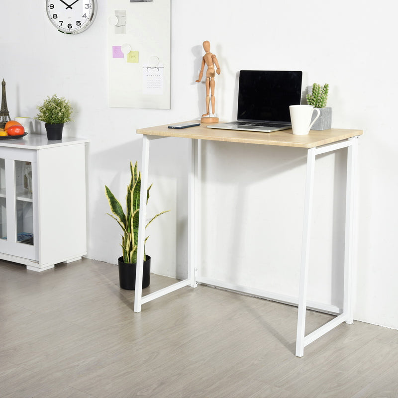 ASCOLI - Practical white and wood folding desk
