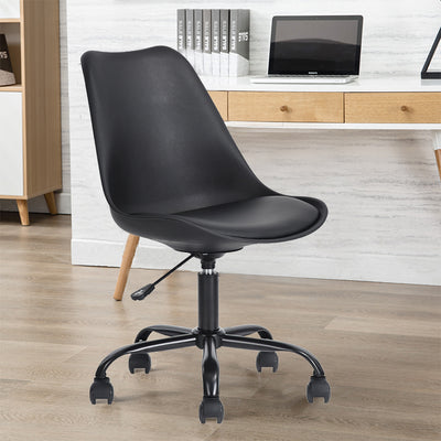 BLOKHUS BLACK - Office chair in black minimalist style with wheels