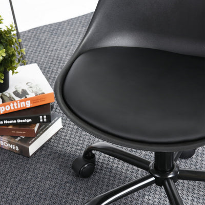BLOKHUS BLACK - Office chair in black minimalist style with wheels