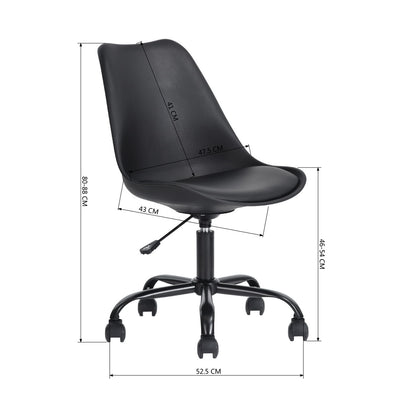 BLOKHUS BLACK - Office chair in black minimalist style with wheels