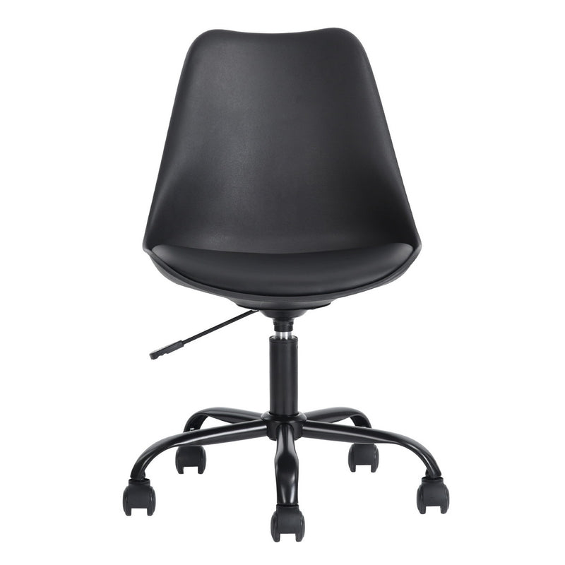 BLOKHUS BLACK - Office chair in black minimalist style with wheels