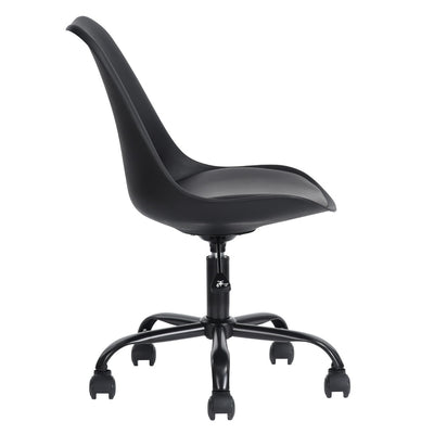 BLOKHUS BLACK - Office chair in black minimalist style with wheels