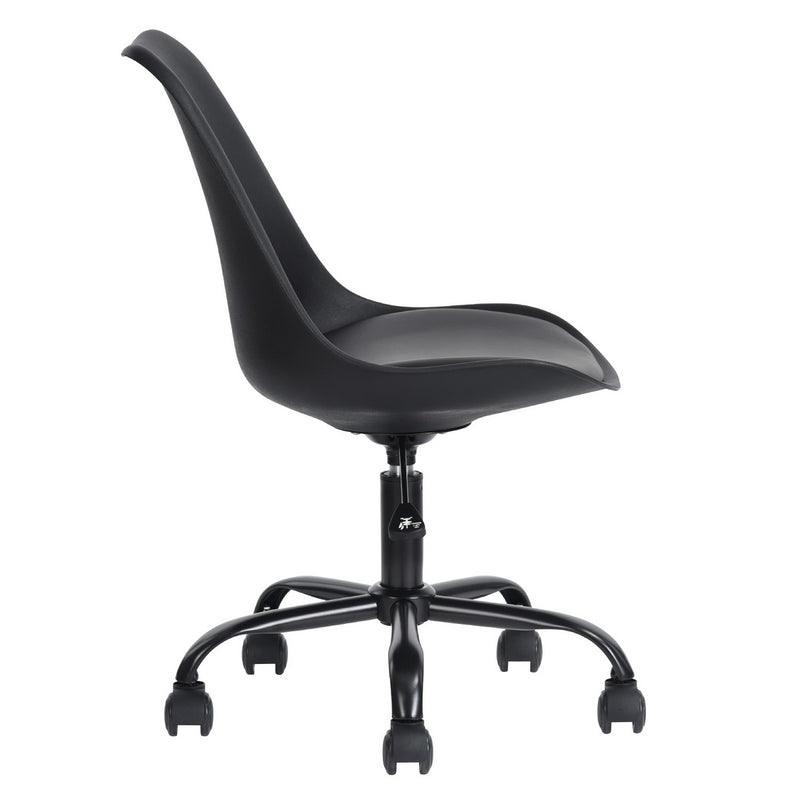 BLOKHUS BLACK - Office chair in black minimalist style with wheels