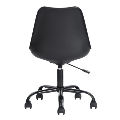 BLOKHUS BLACK - Office chair in black minimalist style with wheels
