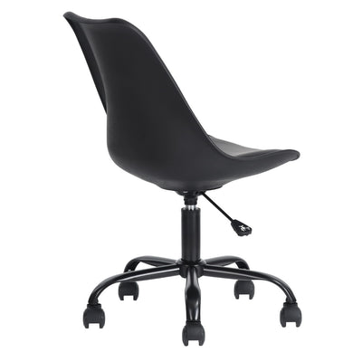 BLOKHUS BLACK - Office chair in black minimalist style with wheels