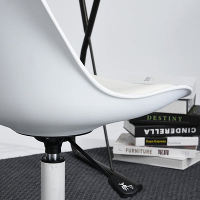BLOKHUS WHITE - White minimalist office chair with wheels