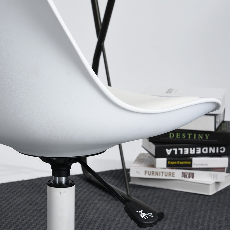 BLOKHUS WHITE - White minimalist office chair with wheels