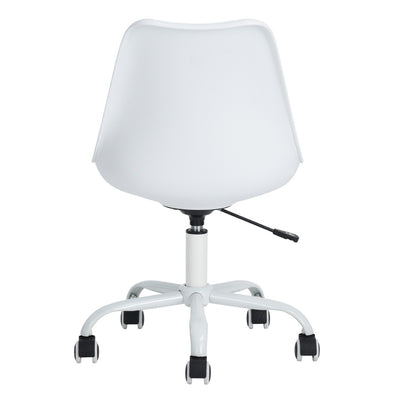 BLOKHUS WHITE - White minimalist office chair with wheels