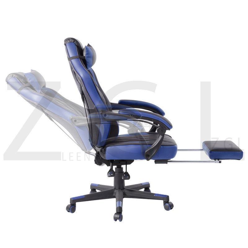 BURGENDY BLUE - black and blue gaming chair