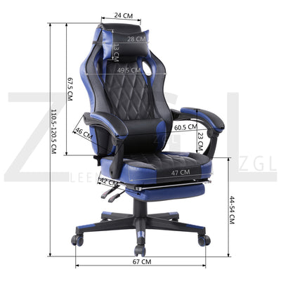 BURGENDY BLUE - black and blue gaming chair
