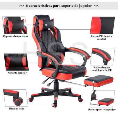 BURGUNDY RED - Black and red gaming chair