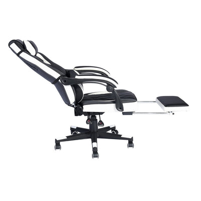 BURGENDY - black and white gaming chair