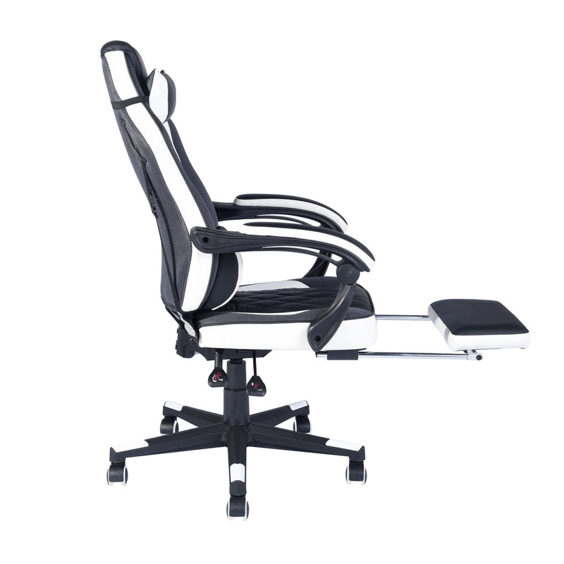 BURGENDY - black and white gaming chair