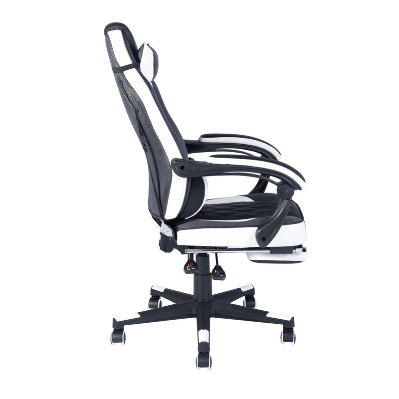 BURGENDY - black and white gaming chair