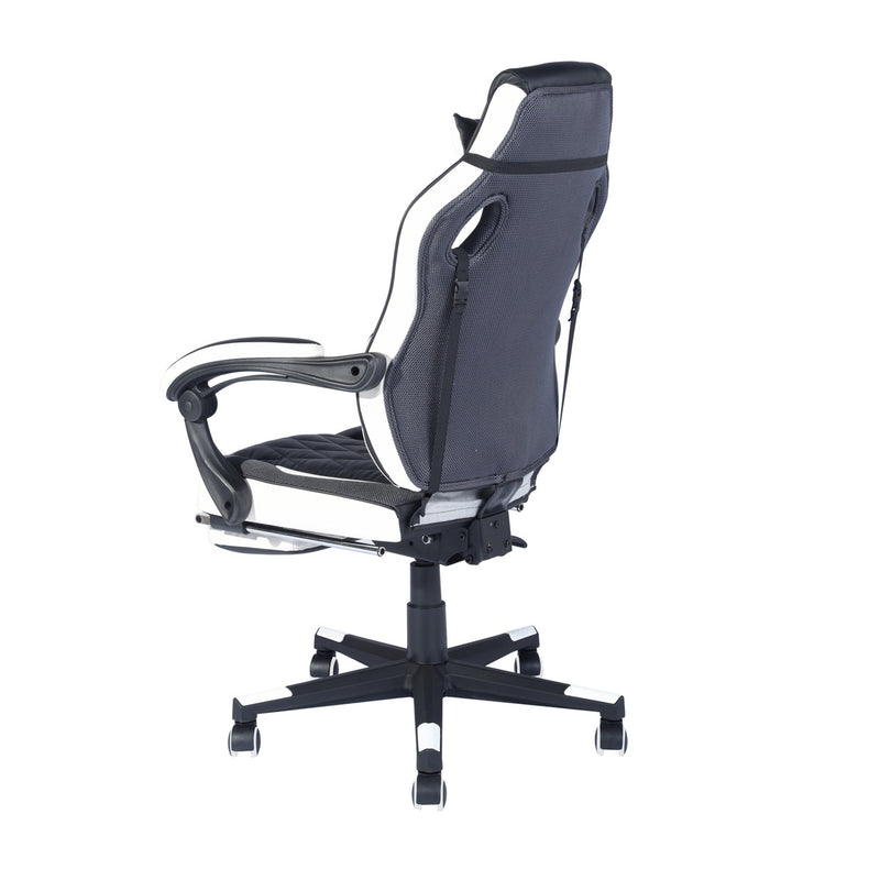 BURGENDY - black and white gaming chair