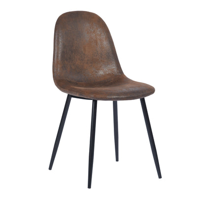 CHARLTON SUEDE BROWN - Scandinavian dining chairs set of 4