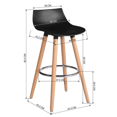 DELIE BK - Set of 2 modern black and design bar stools in Scandinavian style