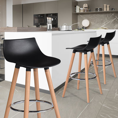 DELIE BK - Set of 2 modern black and design bar stools in Scandinavian style