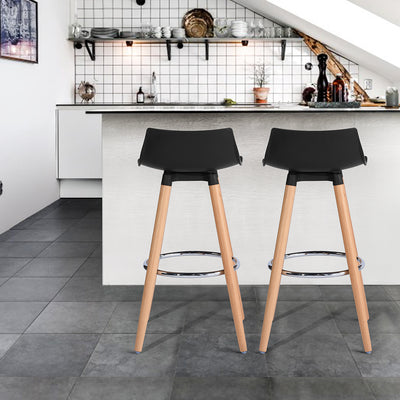 DELIE BK - Set of 2 modern black and design bar stools in Scandinavian style