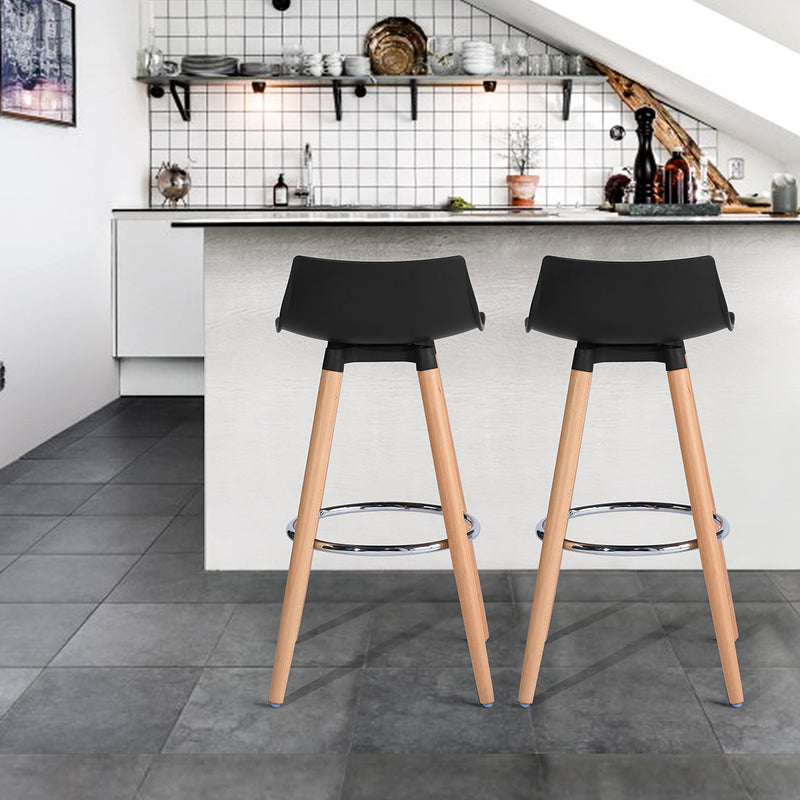 DELIE BK - Set of 2 modern black and design bar stools in Scandinavian style