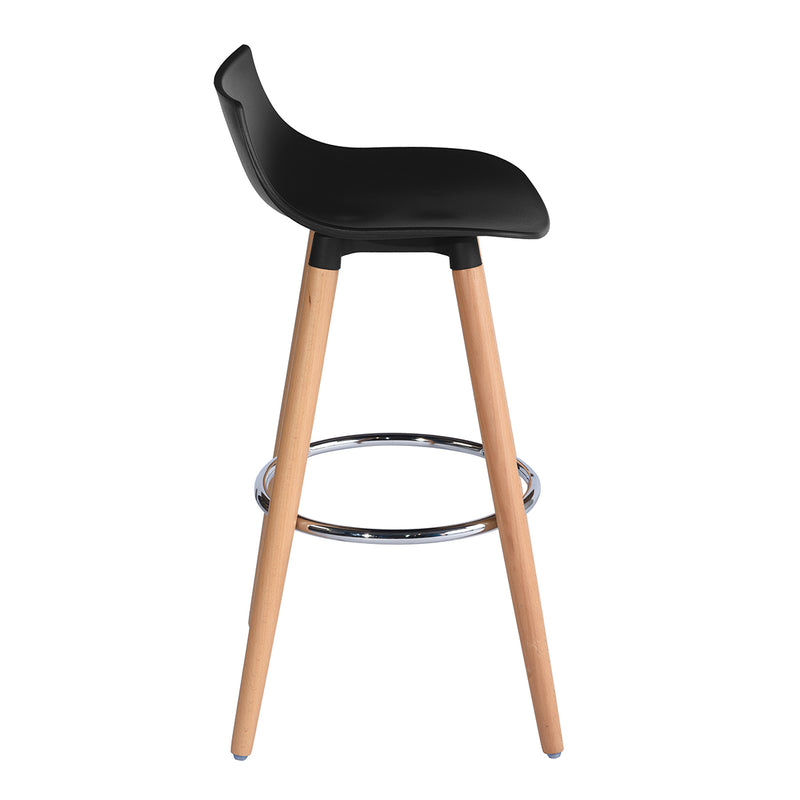 DELIE BK - Set of 2 modern black and design bar stools in Scandinavian style