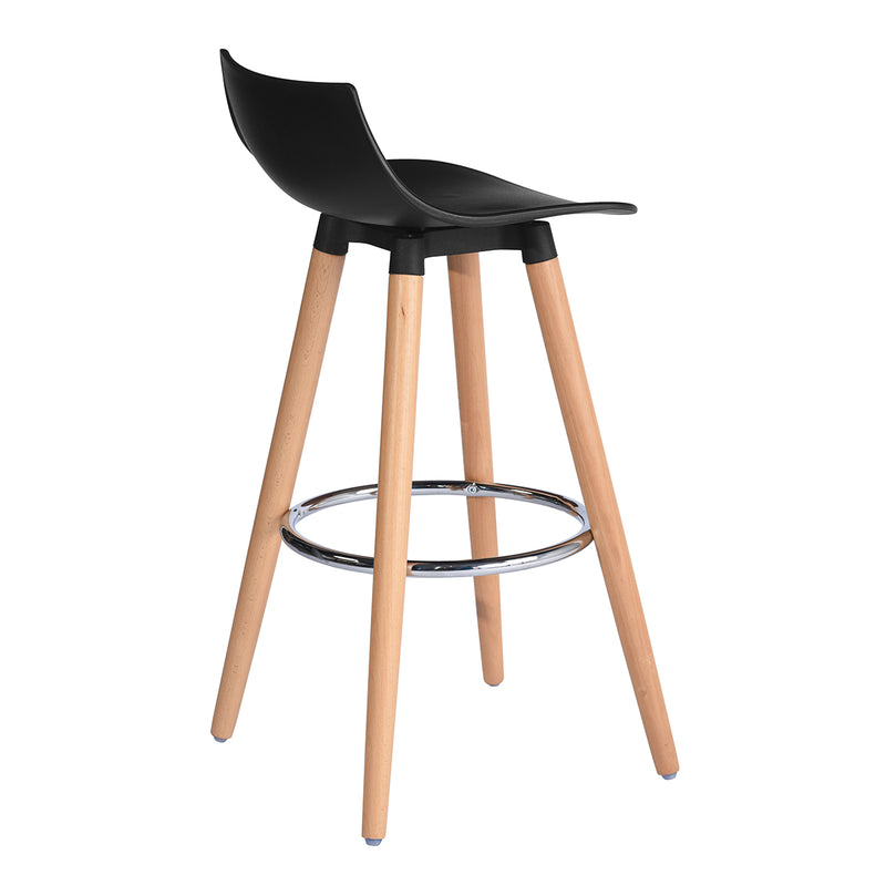 DELIE BK - Set of 2 modern black and design bar stools in Scandinavian style