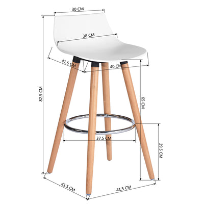 DELIE WH - Set of 2 modern white and design bar stools in Scandinavian style
