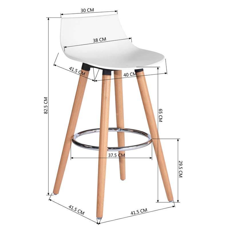DELIE WH - Set of 2 modern white and design bar stools in Scandinavian style