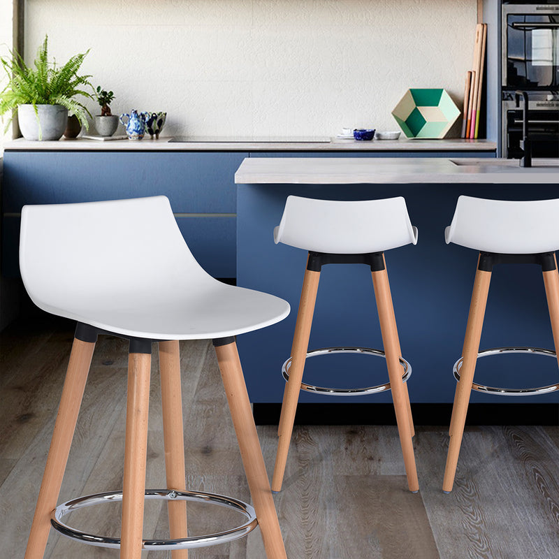 DELIE WH - Set of 2 modern white and design bar stools in Scandinavian style