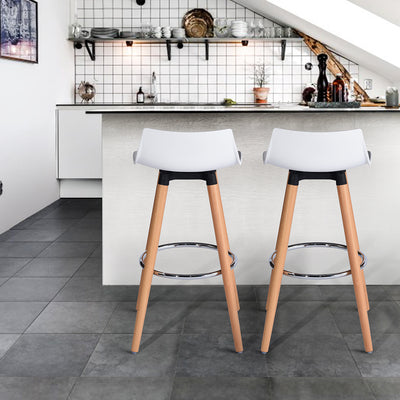 DELIE WH - Set of 2 modern white and design bar stools in Scandinavian style