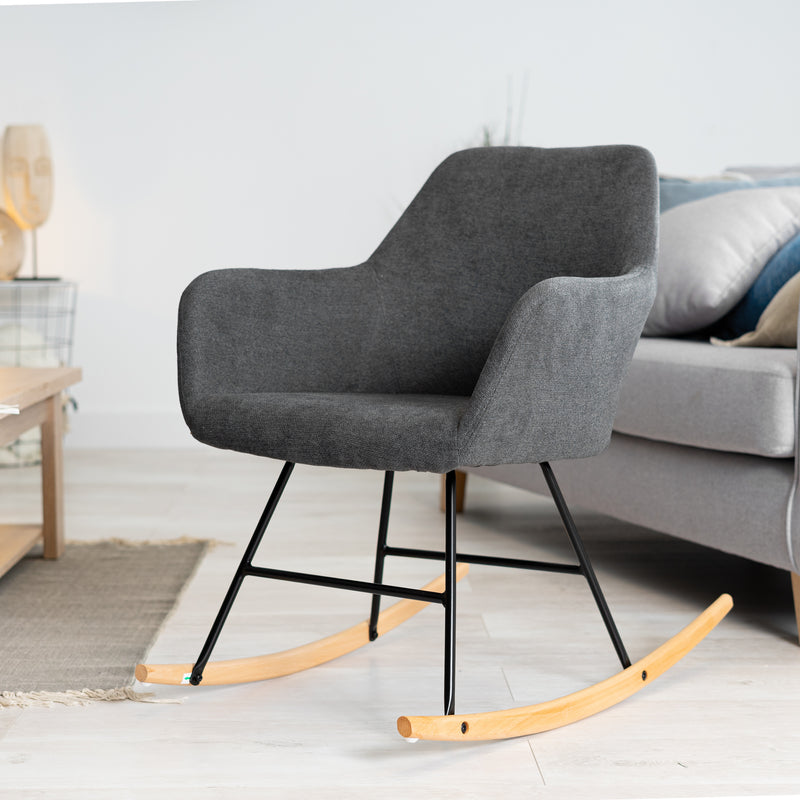 HIGUAIN - Dark Grey Rocking Chair Rocking Chair