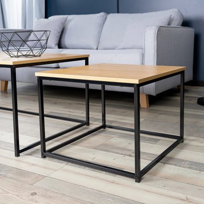 RICKY WOOD 110CM - Set of 3 modern and design nesting coffee tables